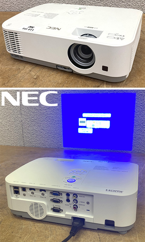 VIDEO PROJECTEUR DE MARQUE NEC MODELE NP-ME301X. 10 X 34 X 26 CM. 3 UNITES. VENDU A L'UNITE AVEC FACULTE DE REUNION.