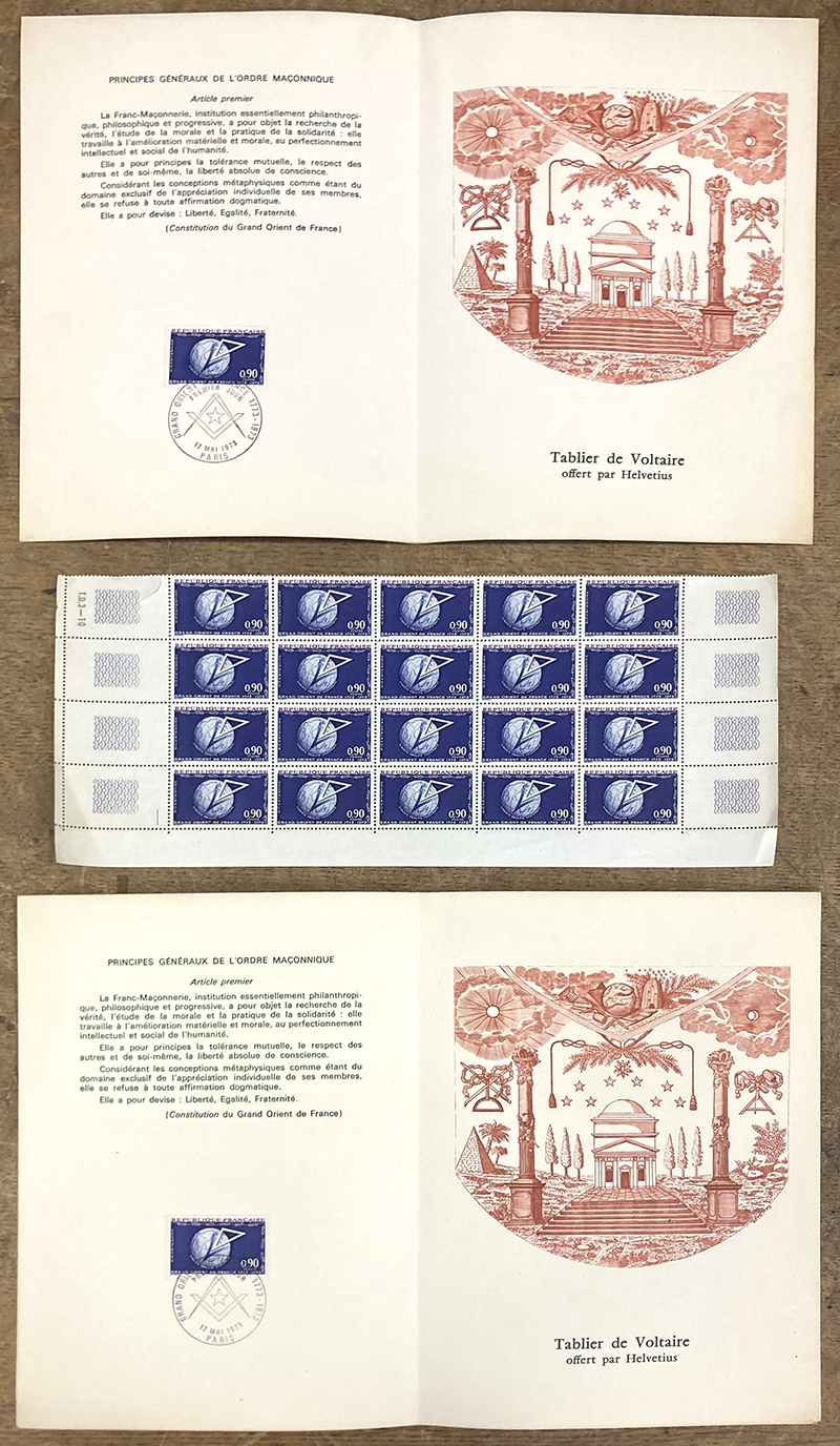 COLLECTION DE TIMBRES COMPRENANT : 1 ENVELOPPE PREMIER JOUR CHARLES LE BRUN ETUDE DE FEMME A GENOUX 28-4-1973 NUMEROTEE 05320, 2 ENVELOPPE PREMIER JOUR BICENTENAIRE DU GRAND ORIENT DE FRANCE 12-5-1973 NUMEROTEES 04857 ET 04877 ET 1 PLANCHE DE 20 TIMBRES BICENTENAIRE DU GRAND ORIENT DE FRANCE NON OBLITERES, 1 ENVELOPPE PREMIER JOUR CENTRE TELEPHONIQUE TUILERIES 15-5-1973 ET 1 ALBUM DE TIMBRES FRANCAIS THEMATIQUES SUR L'AERONAUTIQUE AVEC OU SANS OBLITERATION.