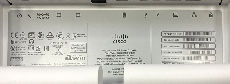 VISIOCONFERENCE LED TACTILE 23 POUCES DE MARQUE CISCO MODELE XEBEX DX80 AVEC ECRAN LED TACTILE 23 POUCE ET WEBCAM AVEC SON ALIMENTATION. 52 X 56 X 9 CM.